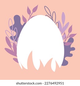 Easter card with an egg. Egg hunt invitation template. Ideal for flyer, postcard, promo. Easter background with egg