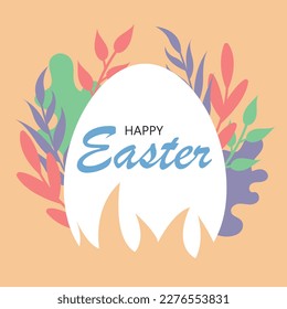 Tarjeta de Pascua con huevo. Plantilla de invitación a la caza de huevos. Ideal para volantes, postales, promociones. Fondo de Pascua con huevo