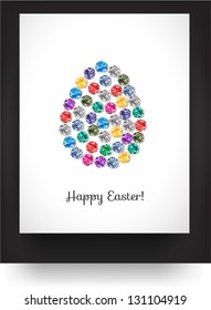 Easter card. Easter egg made of jewels. Vector Illustration