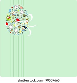 Easter card with an egg silhouette