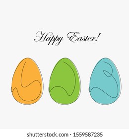 Easter card with egg, vector illustration