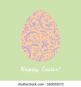 Easter card with egg. Vector illustration.