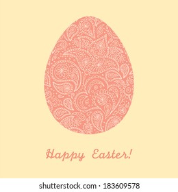 Easter card with egg. Vector illustration.