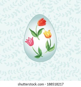 Easter card with egg.  Vector illustration for greeting cards, invitations, and other printing and web projects.
