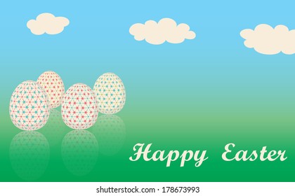 Easter card with eggs. 