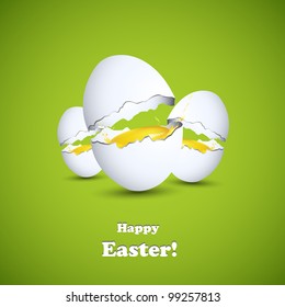 easter card with eggs