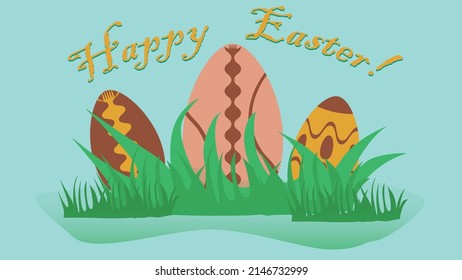 easter card with eggs and flowers