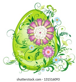 Easter card with eggs and ornaments