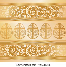 Easter card with eggs pattern, vector illustration