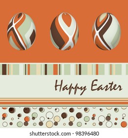 easter card with eggs, vector illustration