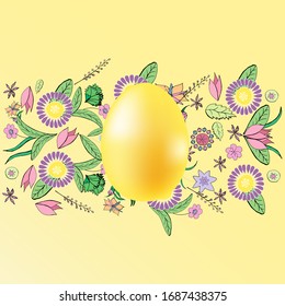 easter card with floral elements