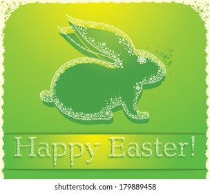 Easter card with floral rabbit.