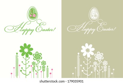 Easter card with flower. 