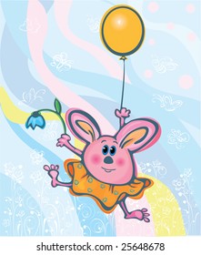 Easter  card, funny bunny.