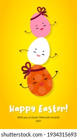 Easter card with funny eggs