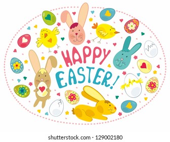 Easter Card With Graphical Elements