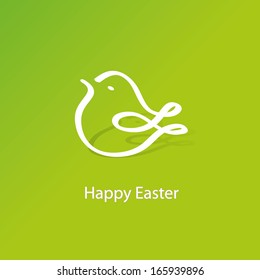 Easter card green with chick