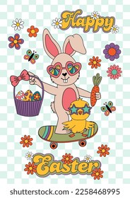 easter card with groovy rabbit 