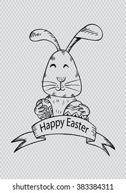 Easter card. Hand drawing illustration.