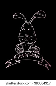 Easter card. Hand drawing illustration.