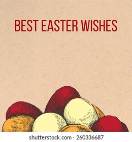 Easter card with hand drawn eggs