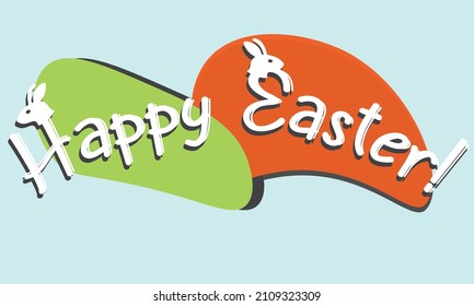 Easter card with hanging egg shaped paper frame  background.