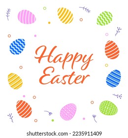 Easter card. Happy easter greeting card template. Vector illustration