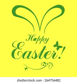 Easter card. Happy Easter hand drawn lettering. Vector illustration