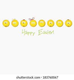 easter card happy paper chicken bright with small art vector yellow