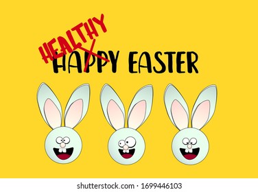 easter card. Happy easter. Rabbits. Vector illustration