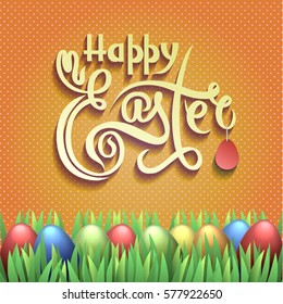 Easter card. Holiday lettering
