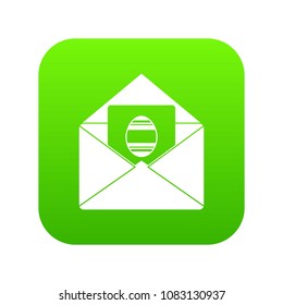 Easter card icon digital green for any design isolated on white vector illustration