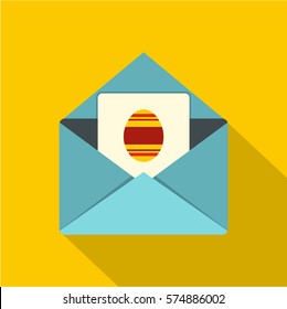 Easter card icon. Flat illustration of easter card vector icon for web