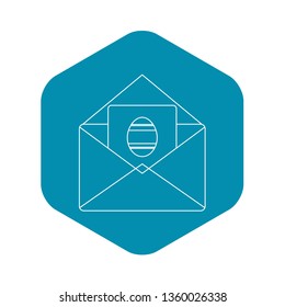 Easter card icon. Outline illustration of easter card vector icon for web