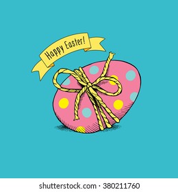 Easter card with image of a egg. Vector illustration.