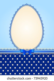 Easter card - lace ornaments and egg, bow