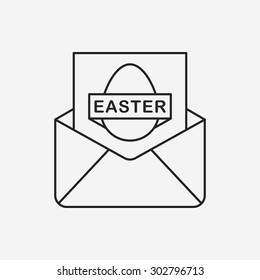 easter card line icon
