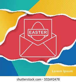 easter card line icon