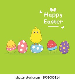 Easter card with little chickens