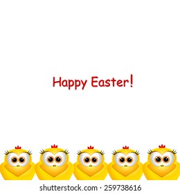 Easter card with little chickens  