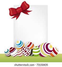 Easter card with many eggs