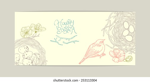 easter card with nest 