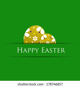 Easter card on green background.