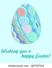 Easter card on pale blue background.