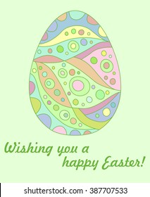 Easter card on pale green background.