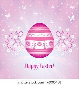 Easter card with painted decorative egg