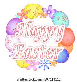 Easter card with painted eggs vector EPS 10