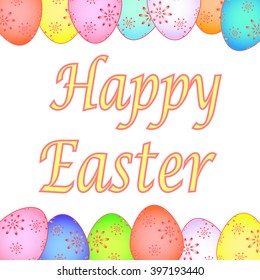 Easter card with painted eggs vector EPS 10