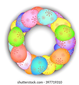 Easter card with painted eggs vector EPS 10