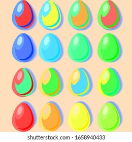 Easter card pattern with colorful eggs